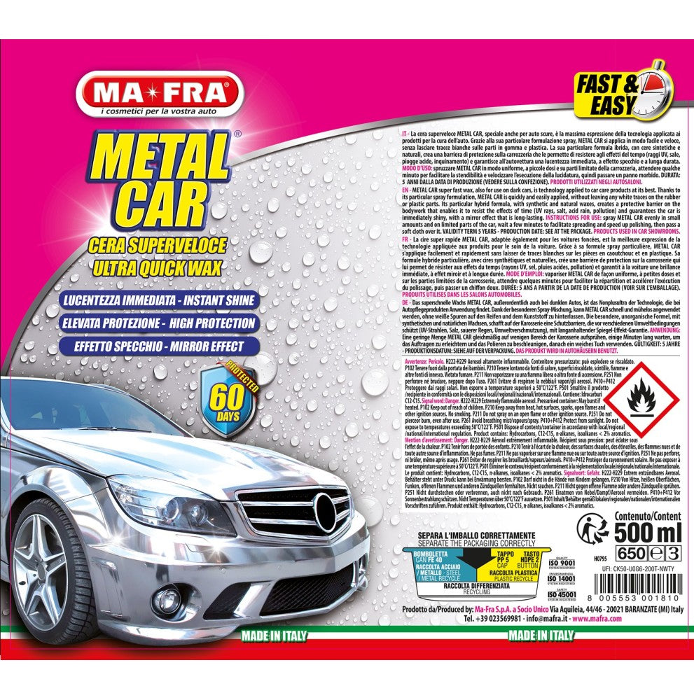MA-FRA Metal Car Quick Wax for Cars Gloss and Protective Effect Metallic Paint