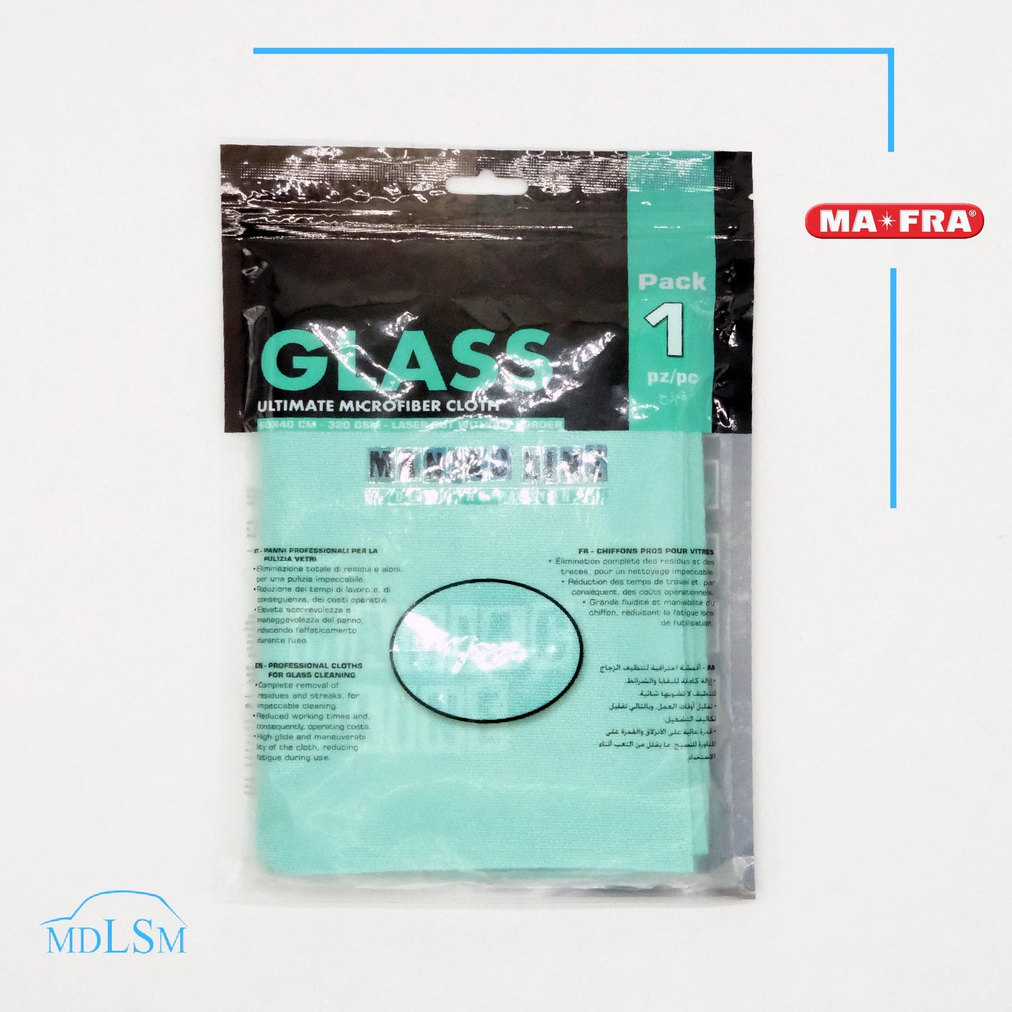 MAFRA GLASS ULTIMATE MICROFIBER CLOTHS MICROFIBRA PULIZIA VETRI PROFESSIONALE