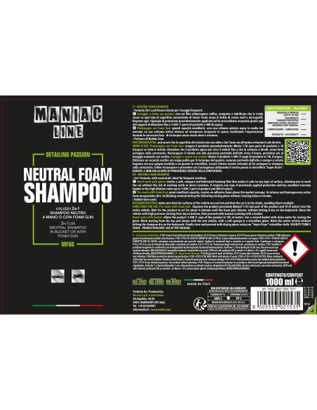 MA-FRA Neutral Foam Shampoo - Maniac Line For Car Detailing | MA-FRA | LS Motors
