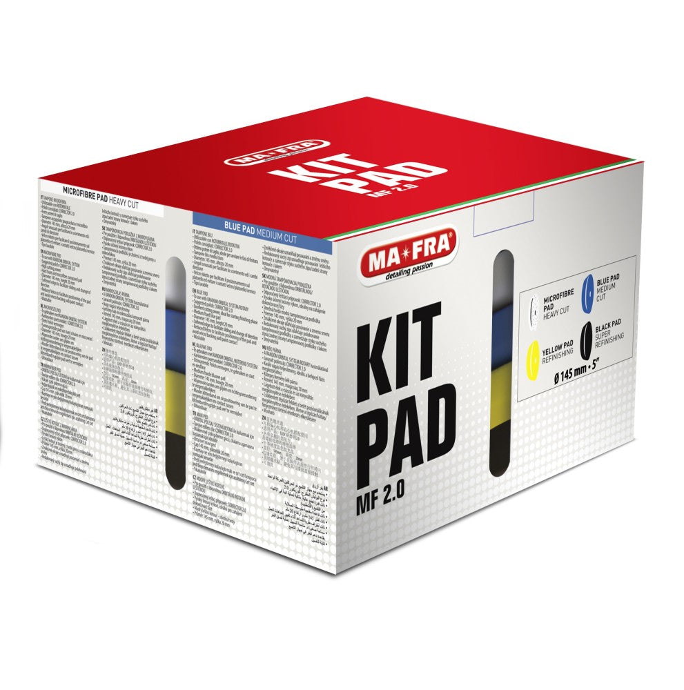 MA-FRA Kit Pad Mix Slim A0275 - 4 tamponi per lucidatura polish e cera auto