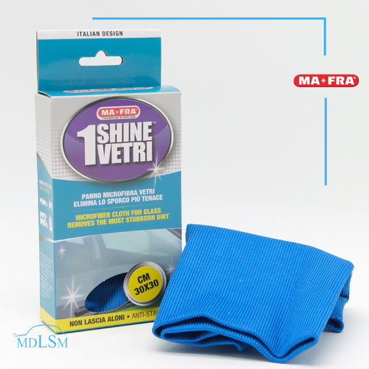 MAFRA 1 SHINE VETRI PANNO IN MICROFIBRA ELIMINA LO SPORCO PIU' TENACE 30x30CM