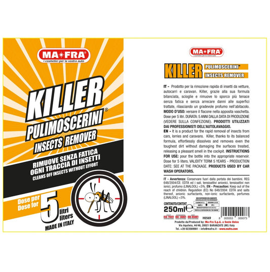 MA-FRA Pulimoscerini 250ml Insect Remover to Add to Windscreen Washer Reservoir