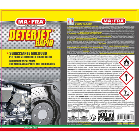 MA-FRA Deterjet Rapid Spray Degreaser for Workshop and Garage Removes Dirt 500ml