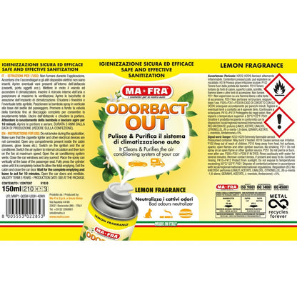 MA-FRA Odorbact Out Lemon Spray Purifies Car Interior from Bad Odours