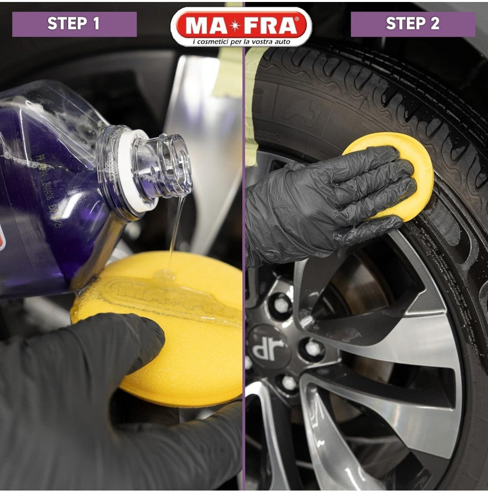 MA-FRA Nerissimo Cleans Polishes and Revives Black Tyre Liquid 1l