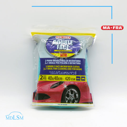MAFRA 2 PANNO DOUBLE FACE IN MICROFIBRA 40X40 MULTIUSO PULIZIA RIFINITURA A0501
