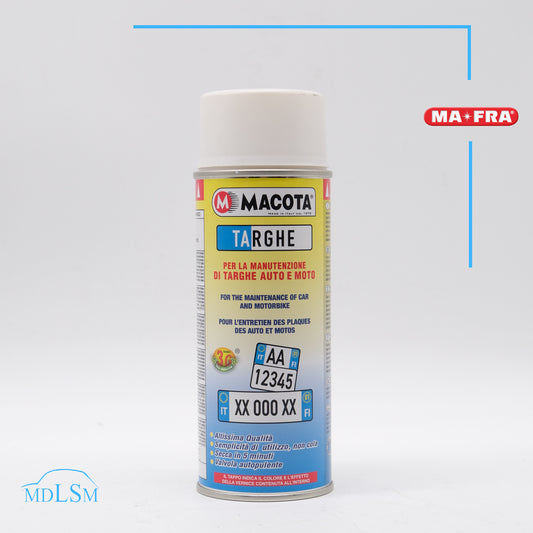 MACOTA - VERNICE SPRAY PER TARGHE AUTO E MOTO BIANCHE 400ML "37220"