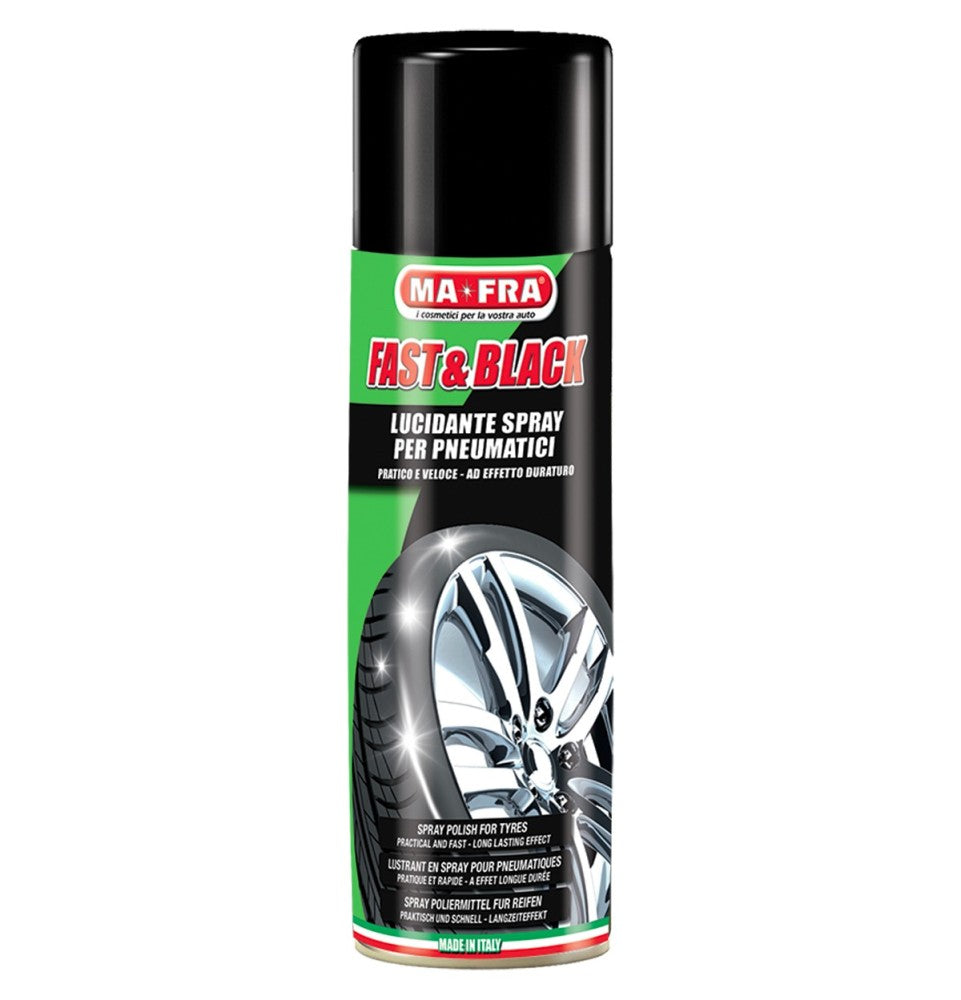 MA-FRA - Fast & Black 500ml Lucidante Spray Per Pneumatici e Tappetini in Gomma | MA-FRA | LS Motors