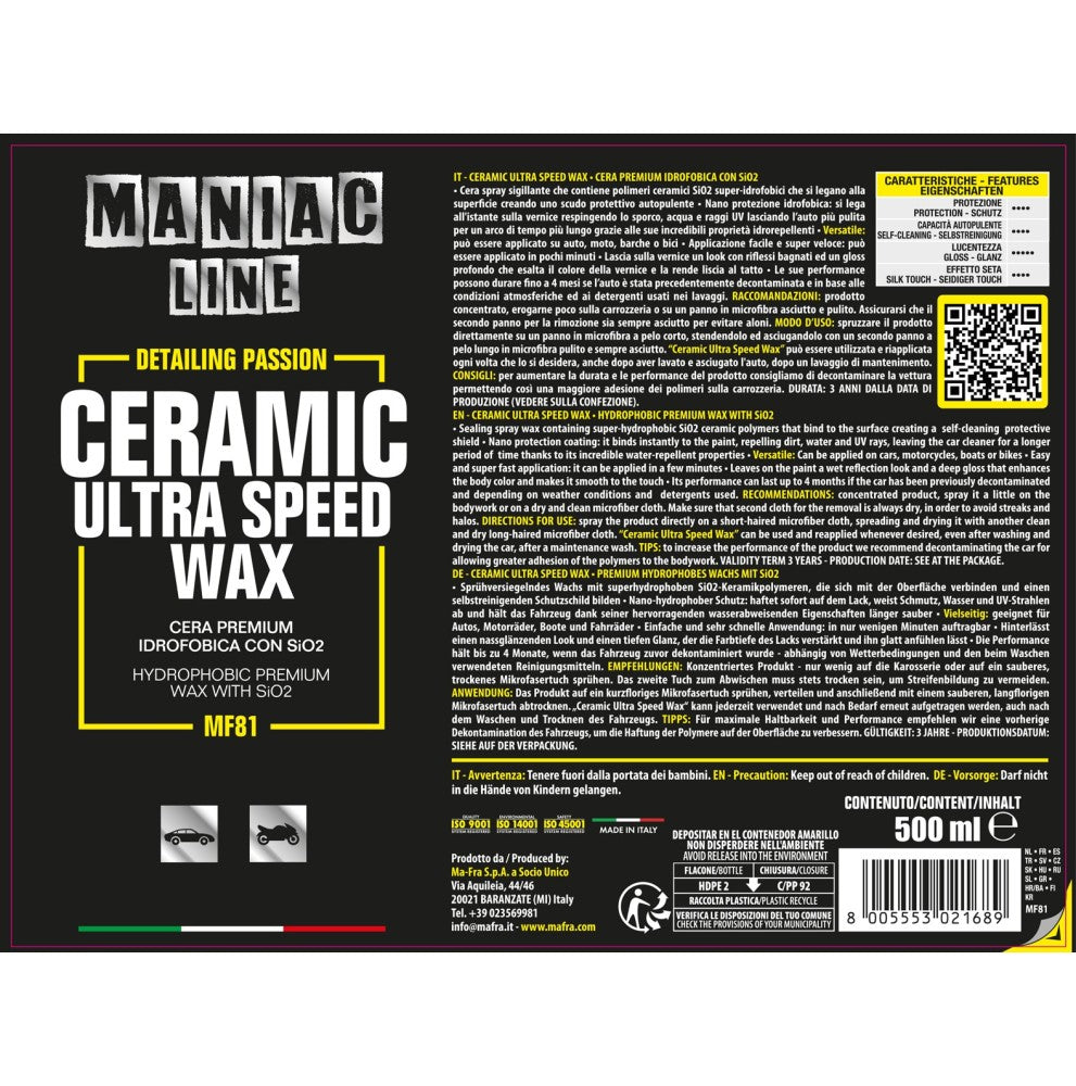 MA-FRA Ceramic Ultra Speed Wax - Vista prodotto