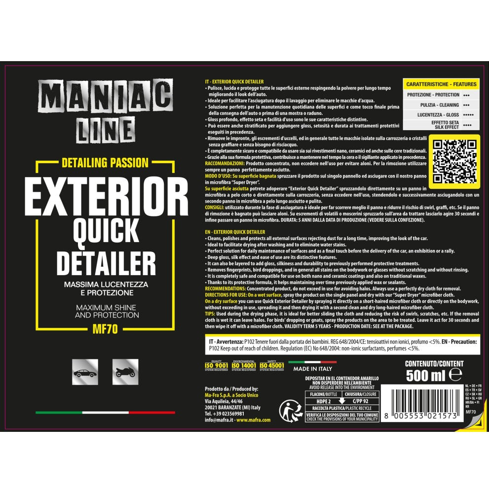 MA-FRA Exterior Quick Detailer - Vista prodotto
