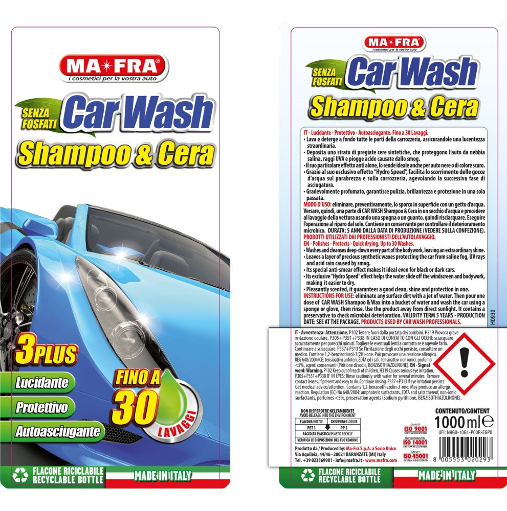 MA-FRA Car Wash Shampoo e Cera 1L - Foto principale