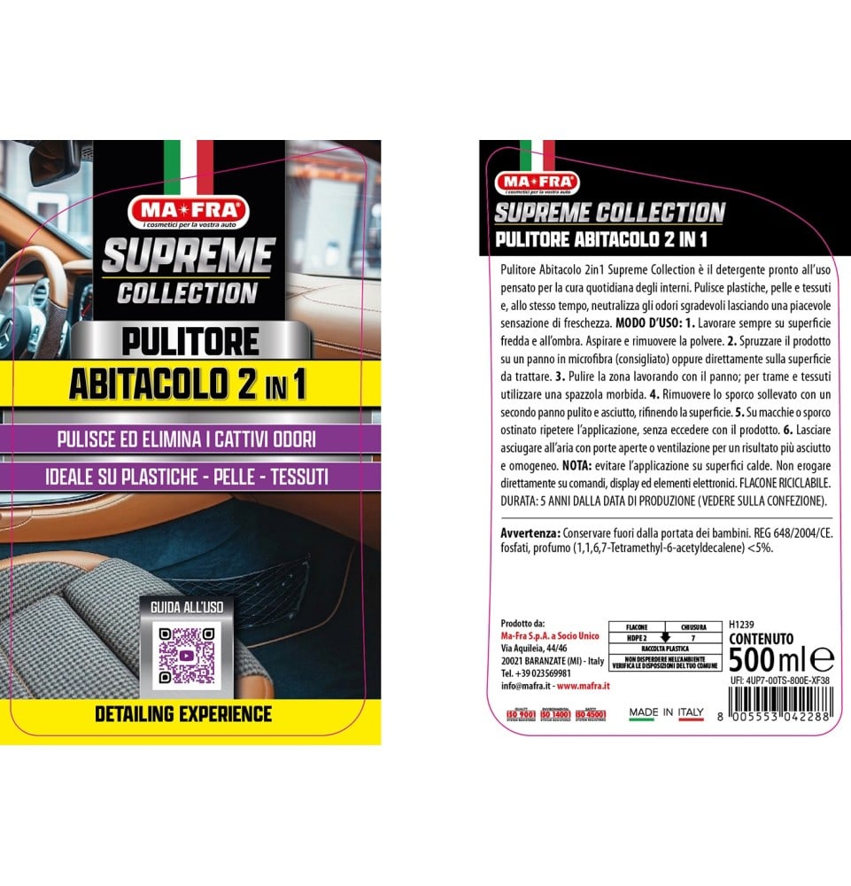 Pulitore Abitacolo 2in1 Supreme Collection