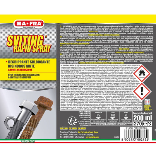 MA-FRA Sviting Rapid 500ml uso su meccanica motore sbloccante professionale