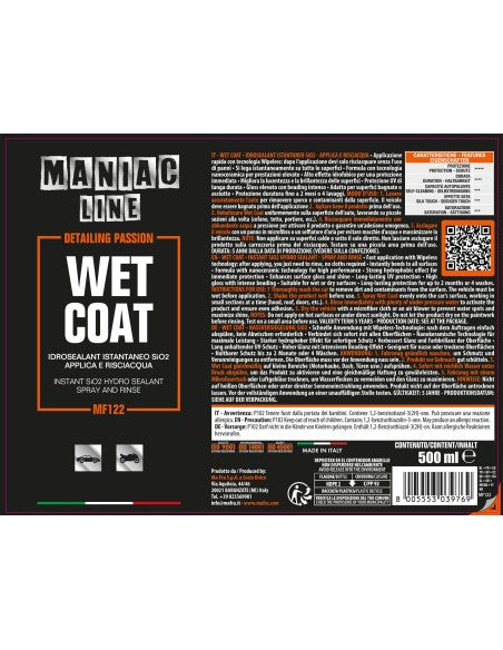 MAFRA Wet Coat - Maniac Line For Car Detailing